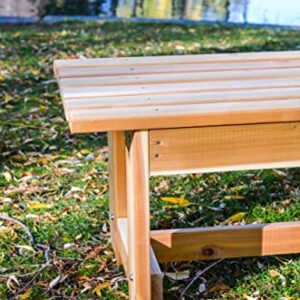 Premium Cedar Outdoor Garden Bench with Flat Seat (48” Wide, 18” Deep, 17” Tall)