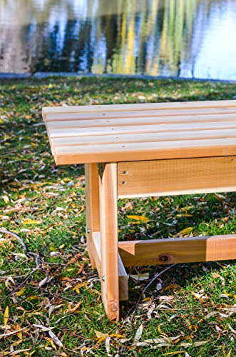 Premium Cedar Outdoor Garden Bench with Flat Seat (48” Wide, 18” Deep, 17” Tall)