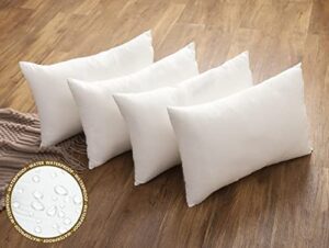 jojogogo 12×20 outdoor lumbar pillow insert waterproof set of 4 outdoor lumbar pillows for patio furniture garden swing and front porch