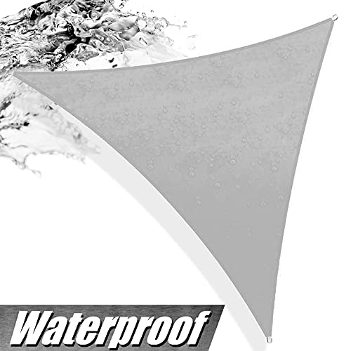 ColourTree 12' x 12' x 12' Grey TADT12 Triangle Waterproof Sun Shade Sail Canopy Awning Shelter, 95% UV Blockage Water Resistant, Outdoor Patio Garden Carport (We Customize)