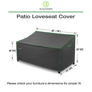 Outdoor Loveseat Covers Waterproof UV Resistant Fade Resistant Eco-Friendly Fabric Patio Couch Cover Bench Cover Sofa Cover,Gray,62" Wx33 Dx32 H