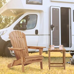 Folding Adirondack Chair Half Pre-Assembled, Outdoor Wood Patio Chair for Garden/Backyard/Firepit/Pool/Beach/Deck