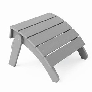 yefu adirondack ottoman, patio foot rest, adirondack foot rest, folding adirondack footstool, weather resistant for adirondack chair, widely used for outdoor, porch, backyard, garden, fire pits-grey
