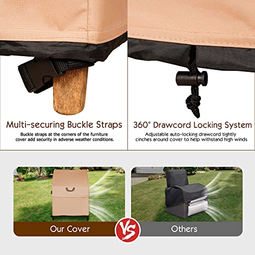 QH.HOME Outdoor Chair Covers Waterproof 900D Heavy Duty Strong Tear Resistance - 1 Pack Patio Chair Covers UV Resistant Fade, Patio Furniture Covers with Air Vent, Portable Handle (32"W X 40"D X 30"H)