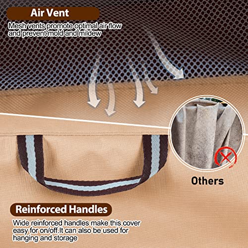 QH.HOME Outdoor Chair Covers Waterproof 900D Heavy Duty Strong Tear Resistance - 1 Pack Patio Chair Covers UV Resistant Fade, Patio Furniture Covers with Air Vent, Portable Handle (32"W X 40"D X 30"H)