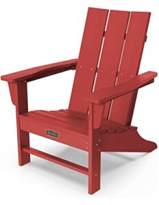 serwall adirondack chair hips outdoor modern chair weather resistant for patio garden- red