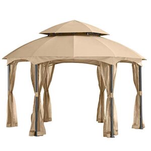garden winds replacement canopy for the heritage dome gazebo – standard 350 – beige