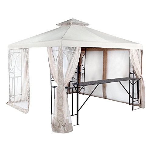 Garden Winds Replacement Canopy Top Cover for The 10x10 Crescent Gazebo - RipLock 350 TOP Tier 29" X 29", Bottom Tier 113" X 113"