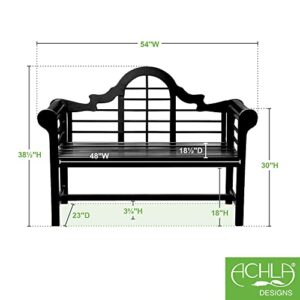 Achla Designs 125-0007 Lutyens Garden, 4 ft Black Bench, 48-in L