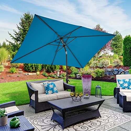 Pure Garden 50-LG1279 Turquoise Rectangular Patio Umbrella Color