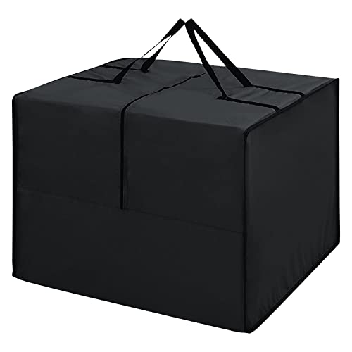 boyspringg Outdoor Cushion Storage Bag, 32''x32''x24'', Patio Cushion Storage Bag 420D Oxford Cloth Waterproof , Cushion Storage Bag for Patio Furniture, Cushion, Pillow etc.（Black）