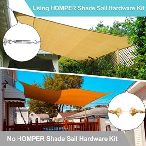 HOMPER M6 Awning Attachment Set, Heavy Duty Sun Shade Sail Stainless Steel Hardware Kit for Garden Triangle and Square, Rectangle, Sun Shade Sail Fixing Accessories