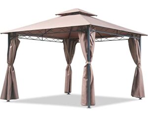 fdw canopy tent gazebo 10′ x 13′ grill gazebo for patios bbq outdoor patio large garden top gazebo with sidewall party tent