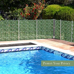 Giantex Artificial Faux Ivy Privacy Fence, 95"x40" Artificial Hedge Faux Ivy Vine Leaf Greenery Wall Screen, Decorative Trellis Fence Covering for Outdoor Porch Garden Patio