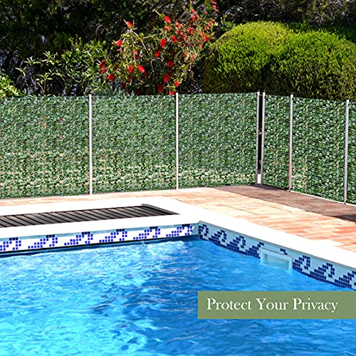 Giantex Artificial Faux Ivy Privacy Fence, 95"x40" Artificial Hedge Faux Ivy Vine Leaf Greenery Wall Screen, Decorative Trellis Fence Covering for Outdoor Porch Garden Patio