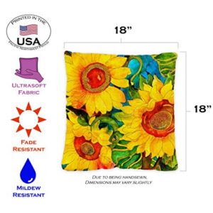 Toland Home Garden Decorative Sunny Sunflowers Summer Fall Autumn Floral 18 x 18 Inch Pillow Case (2-Pack)