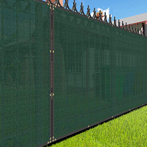 E&K Sunrise 5' x 40' Green Fence Privacy Screen, Commercial Outdoor Backyard Shade Windscreen Mesh Fabric Shade Net Cover for Patio Lawn Chain Link Garden Yard Backyard