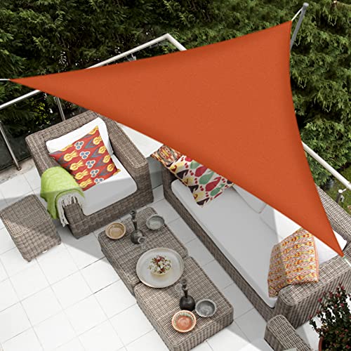 Number-one Sun Sail Shades, 9.8x9.8x9.8ft Sun Shade Sail Triangle/Waterproof 160GSM UV Block Sail Canopy, Sun Shade Sail Canopy for Patio Backyard Lawn Garden Deck Sand Camping or Outdoor Activities