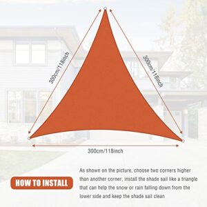 Number-one Sun Sail Shades, 9.8x9.8x9.8ft Sun Shade Sail Triangle/Waterproof 160GSM UV Block Sail Canopy, Sun Shade Sail Canopy for Patio Backyard Lawn Garden Deck Sand Camping or Outdoor Activities