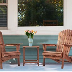 Folding Adirondack Chair Set of 2, Half Pre-Assembled Outdoor Wood Patio Chair for Garden/Backyard/Firepit/Pool/Beach/Deck