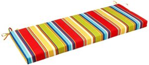 pillow perfect 564227 outdoor/indoor westport garden bench/swing cushion, 1 count (pack of 1), red