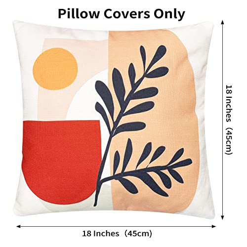 BOYOUAN Outdoor Pillow Covers 18x18 Set of 4 Waterproof Boho Throw Pillows Cover for Couch Patio Furniture Garden Balcony Tent Sofa Decorative Square Pillowcase Spring Outdoor Farmhouse Decor