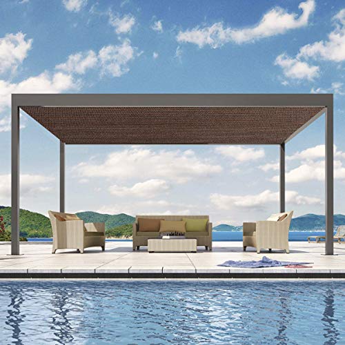 Eden's Decor Straight Flat-Edged Sun Shade Sail Rectangular 7' x 8' Brown UV-Blocking Outdoor Canopy Fabric Cloth Awning for Pergola Patio Garden Backyard Custom Size