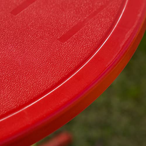 Outsunny Kids Table and Chair Set, Outdoor Folding Garden Furniture, Picnic Table for Patio Backyard, with Ladybug Pattern, Removable & Height Adjustable Sun Umbrella, Aged 3-6 Years Old, Red