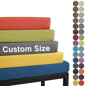 Gmsqj Custom Bench Cushions,Personalized Size Bench Pad with Non-Slip Bottom,Indoor/Outdoor Thickened Foam Furniture Cushion for Garden Patio Bench,Bay Window,50D High Elastic Sponge Filling