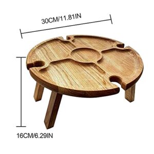 Wooden Outdoor Picnic Table Portable 2-in-1 Picnic Table Outdoor Folding Wine Glass Holder Suitable for Garden Party/Camping/Beach/Outdoor Dinner