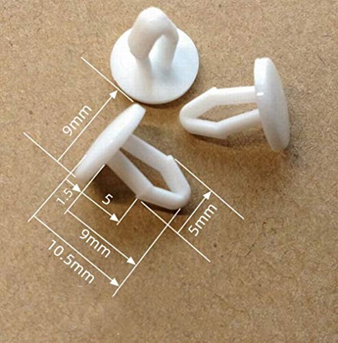 Bioristar Rivets Patio Furniture Webbing Lawn Chair Lounge Fit 4.1-4.5mm Hole 50 Pack Nylon Fastener Rivet Clips (White)