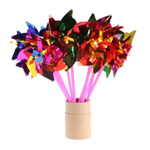 shoresu 10pieces plastic windmill pinwheel wind spinner kids toy garden lawn party decor color randomly