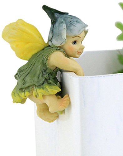 Top Collection 4282 Fairy Baby Flower Pot Hugger Figurines, Green