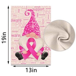 Vohado Breast Cancer Awareness Garden Flag Faith Love Hope Pink Ribbon Decoration Double Sized Yard Outdoor Decor