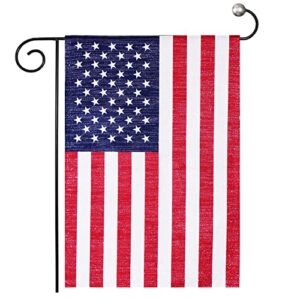 Flagolden American USA Garden Flag 12x18 Inch Made in USA - Double Sided Silver Silk Fabric Banner Patriotic Decor Yard Flags for All Seasons-Small US Flag for Outdoor or Indoor Lawn Patio