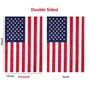 Flagolden American USA Garden Flag 12x18 Inch Made in USA - Double Sided Silver Silk Fabric Banner Patriotic Decor Yard Flags for All Seasons-Small US Flag for Outdoor or Indoor Lawn Patio