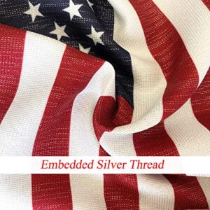 Flagolden American USA Garden Flag 12x18 Inch Made in USA - Double Sided Silver Silk Fabric Banner Patriotic Decor Yard Flags for All Seasons-Small US Flag for Outdoor or Indoor Lawn Patio