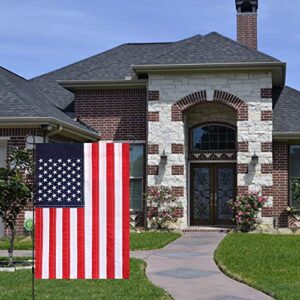 Mogarden American Garden Flag Embroidered Stars, 12.5 x 18 Inch Sewn Stripes Double Stitched, Small Applique Patriotic 4th of July USA Yard Flag For All Seasons For Outside