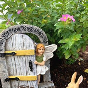 MUAMAX Fairy Door Fairy Garden Door Miniature Fairy Door Outdoor Magical Fairies Entrance Door Fairy Garden Supply Gifts