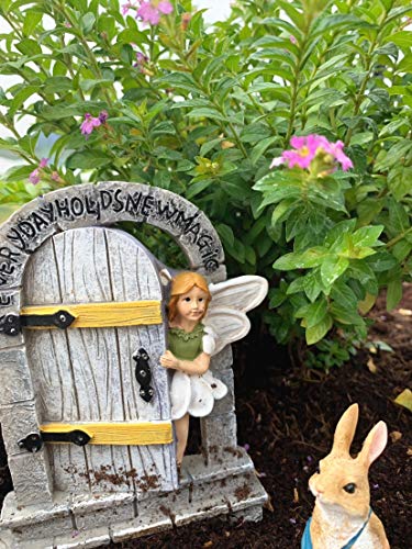 MUAMAX Fairy Door Fairy Garden Door Miniature Fairy Door Outdoor Magical Fairies Entrance Door Fairy Garden Supply Gifts