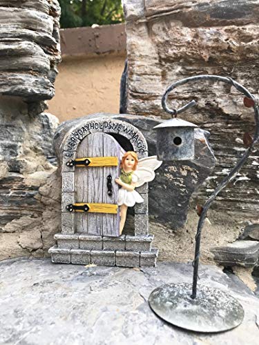 MUAMAX Fairy Door Fairy Garden Door Miniature Fairy Door Outdoor Magical Fairies Entrance Door Fairy Garden Supply Gifts