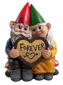 forever gnome old couple small indoor outdoor garden figurine, 6 inch