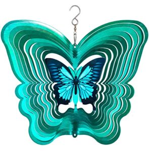 butterfly wind spinners for yard and garden, metal butterfly ornaments for garden décor, outdoor wind spinner, butterfly gifts, outdoor garden decoration, 12 inch butterfly wall décor by iseo
