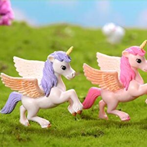 Hiawbon Mini Animals Miniature Figurines Animals Model Fairy Garden Miniature Moss Landscape Cake Topper DIY Terrarium Crafts Ornament Accessories for Home Decoration