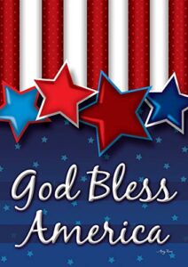 toland home garden 1112384 god bless america stars patriotic flag 12×18 inch double sided patriotic garden flag for outdoor house 4th of july flag yard decoration