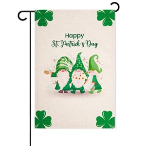 tugaizi st.patrick’s day garden flag clover gnomes welcome st.patrick’s day house flag 13×18.9 inch double-sided happy st. patrick day garden flag for house yard outdoor decorarion