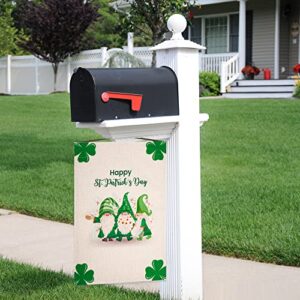 Tugaizi St.Patrick’s Day Garden Flag Clover Gnomes Welcome St.Patrick’s Day House Flag 13x18.9 Inch Double-sided Happy St. Patrick Day Garden Flag for House Yard Outdoor Decorarion