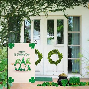 Tugaizi St.Patrick’s Day Garden Flag Clover Gnomes Welcome St.Patrick’s Day House Flag 13x18.9 Inch Double-sided Happy St. Patrick Day Garden Flag for House Yard Outdoor Decorarion