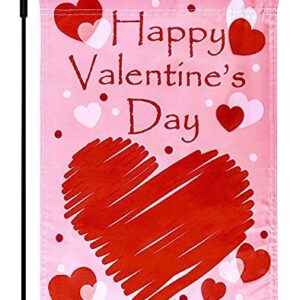 Valentine’s Garden Flag 12 x 18 Inch Double Sided Valentine Yard Flags Decorative Valentine’s Day Outdoor Decoration