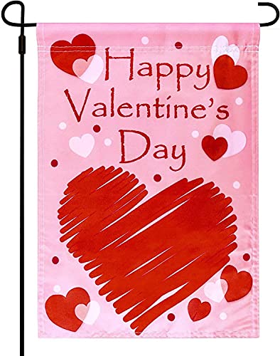 Valentine’s Garden Flag 12 x 18 Inch Double Sided Valentine Yard Flags Decorative Valentine’s Day Outdoor Decoration